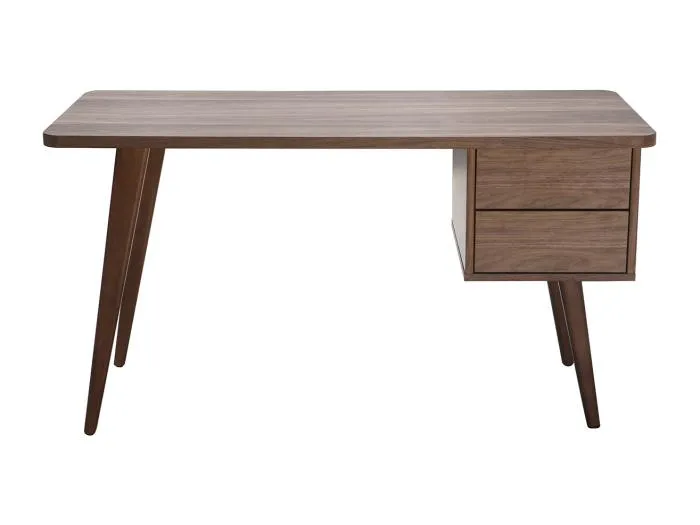 Design-Schreibtisch Nussbaum L140 cm FIFTIES