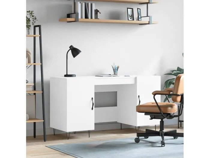 Schreibtisch Weiß 140x50x75 cm Holzwerkstoff