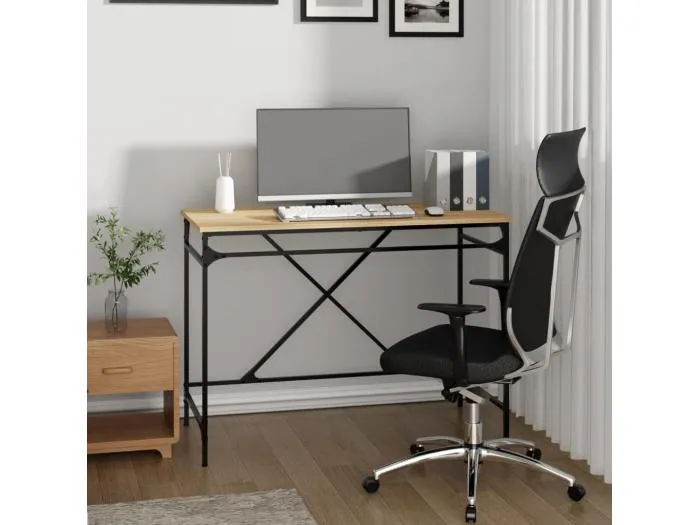 Schreibtisch Sonoma-Eiche 100x50x75 cm Holzwerkstoff und Eisen