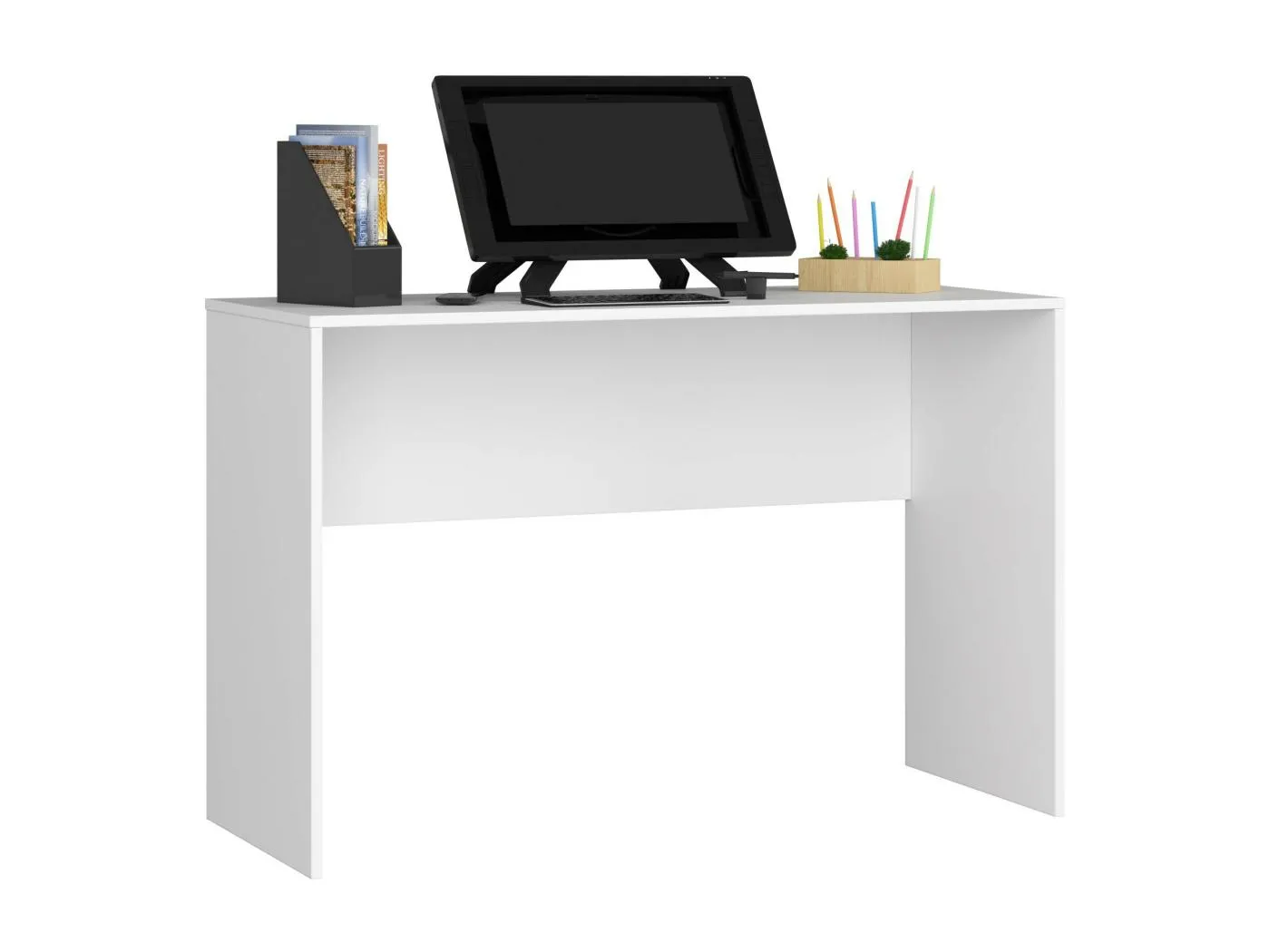 PC-Schreibtisch AKORD B17 in der Farbe Weiß B120 x H79 x T50 cm