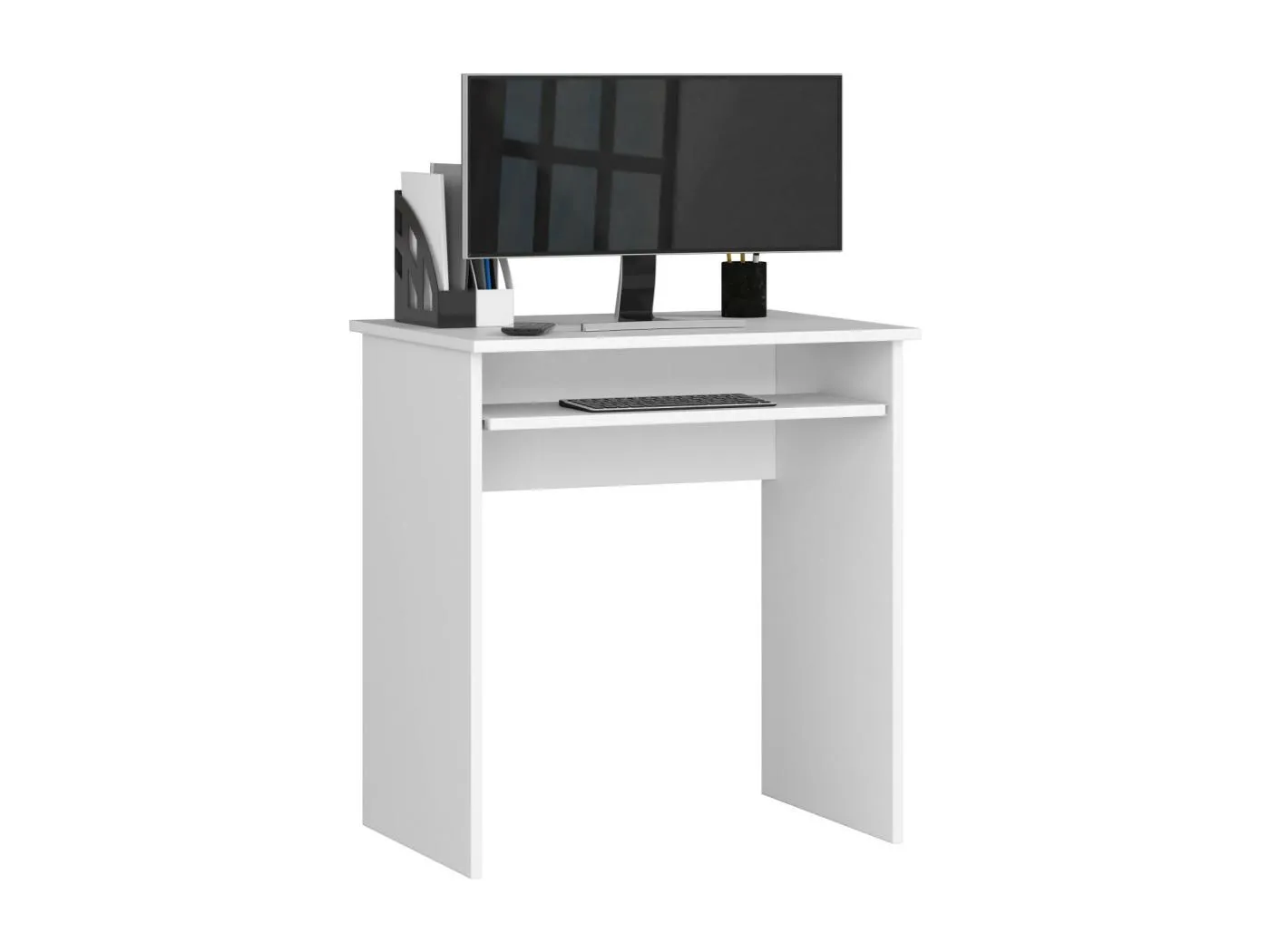 PC-Schreibtisch AKORD STAR in der Farbe Weiß und 1 Ablagen B68 x H74 x T51 cm