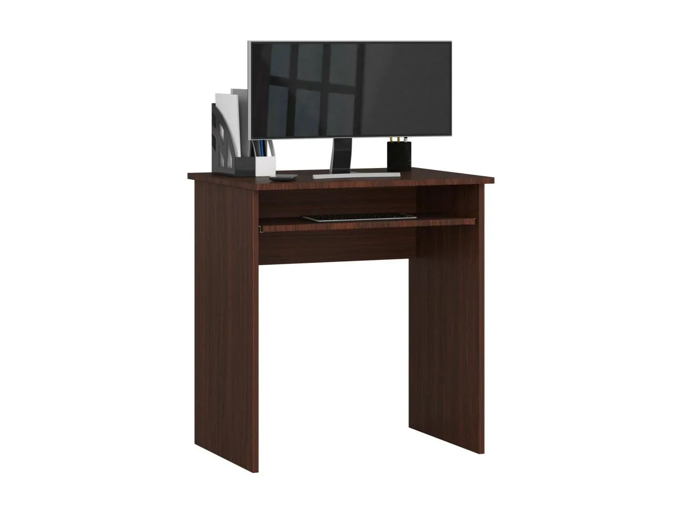 PC-Schreibtisch AKORD STAR in der Farbe Wenge und 1 Ablagen B68 x H74 x T51 cm
