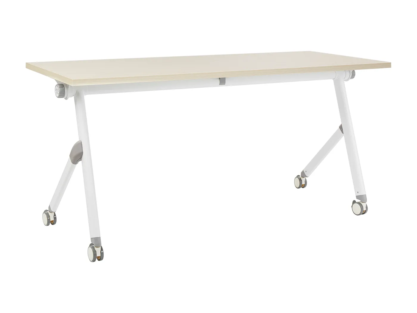Zusammenklappbarer Schreibtisch BENDI Hellbraun 160 cm 60 cm mit Rädern