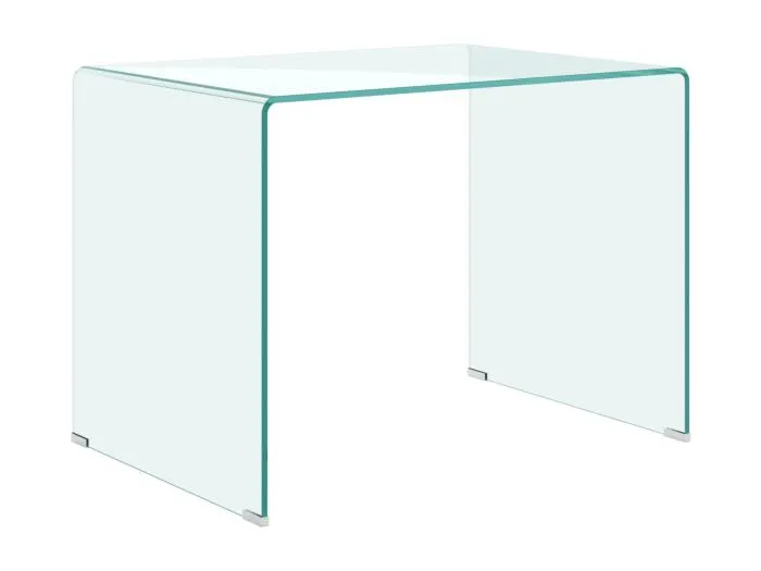 Glassy schreibtisch aus gebogenem glas 100x60x75 cm