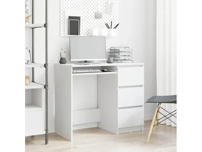 Schreibtisch Weiß 90x45x76 cm Holzwerkstoff