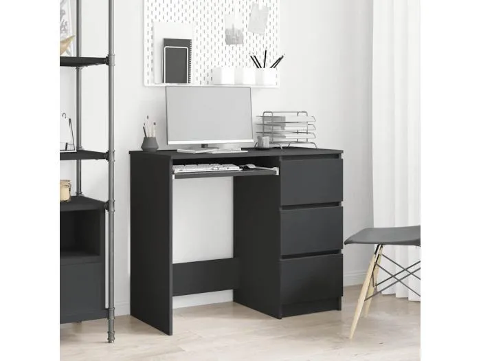 Schreibtisch Schwarz 90x45x76 cm Holzwerkstoff
