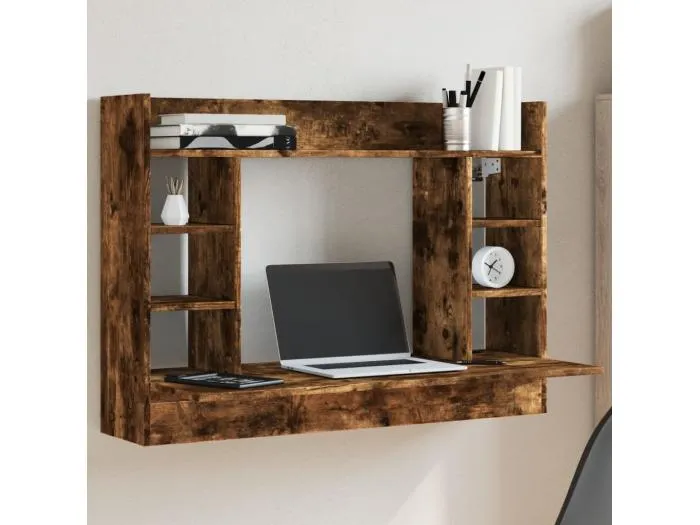 Wand-Schreibtisch Räuchereiche 105x48x75 cm Holzwerkstoff