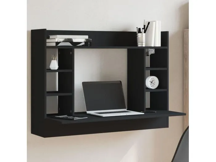 Wand-Schreibtisch Schwarz 105x48x75 cm Holzwerkstoff
