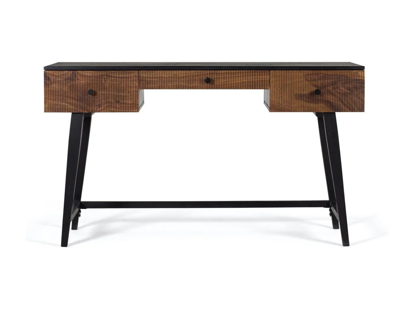 Schreibtisch aus Palisander- und Mangoholz sowie Metall