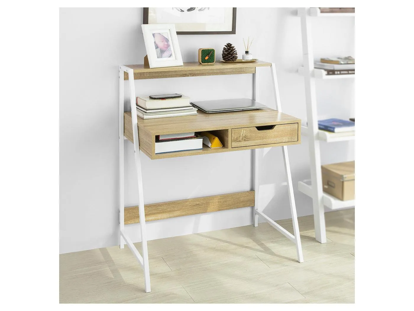 Schreibtisch FWT63-N 81 x 100 x 50 cm Natur