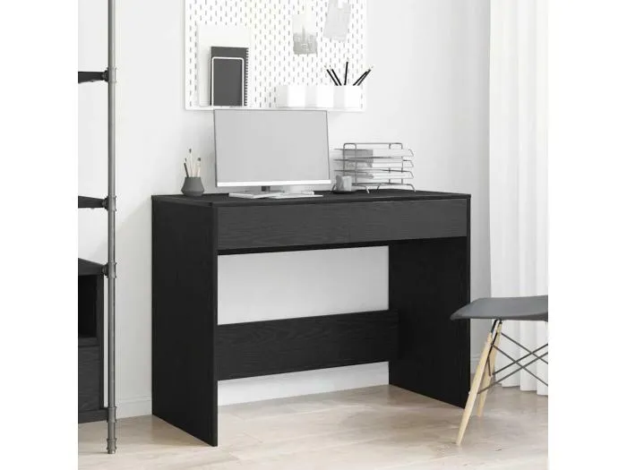 Schreibtisch Schwarz Eichen-Optik 101x50x76,5 cm Holzwerkstoff