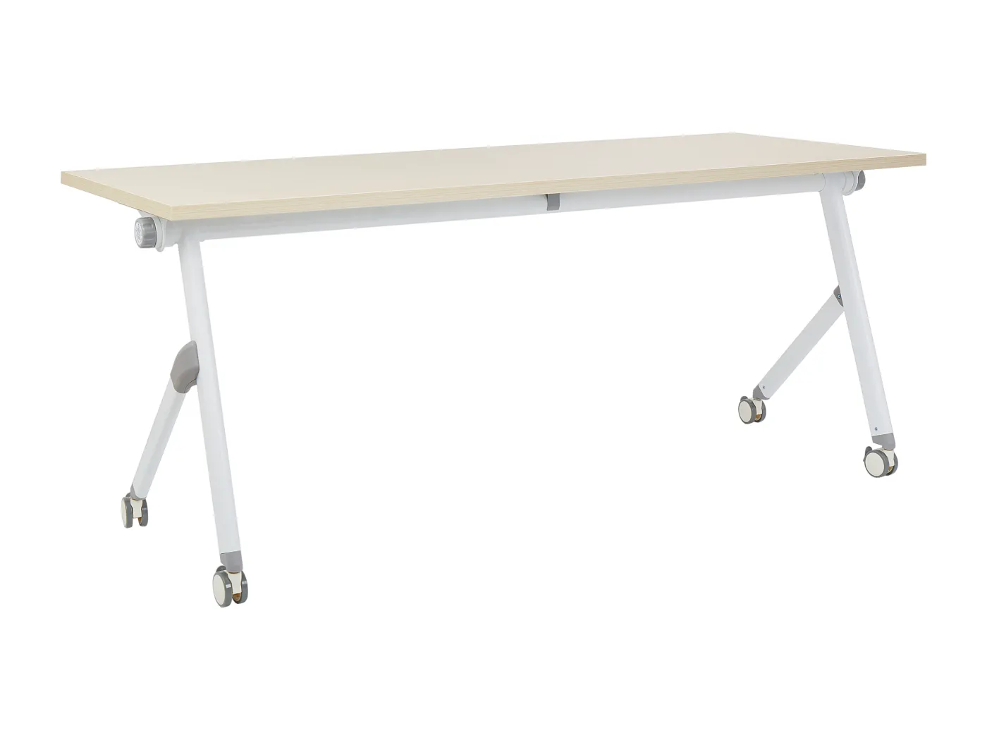 Zusammenklappbarer Schreibtisch BENDI Hellbraun 180 cm 60 cm mit Rädern
