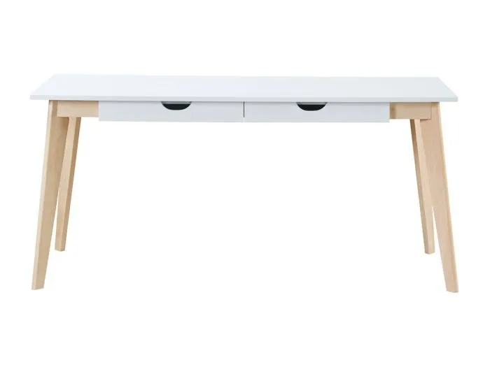 Schreibtisch skandinavisch mit Schubladen Holz Weiß  L160 LEENA