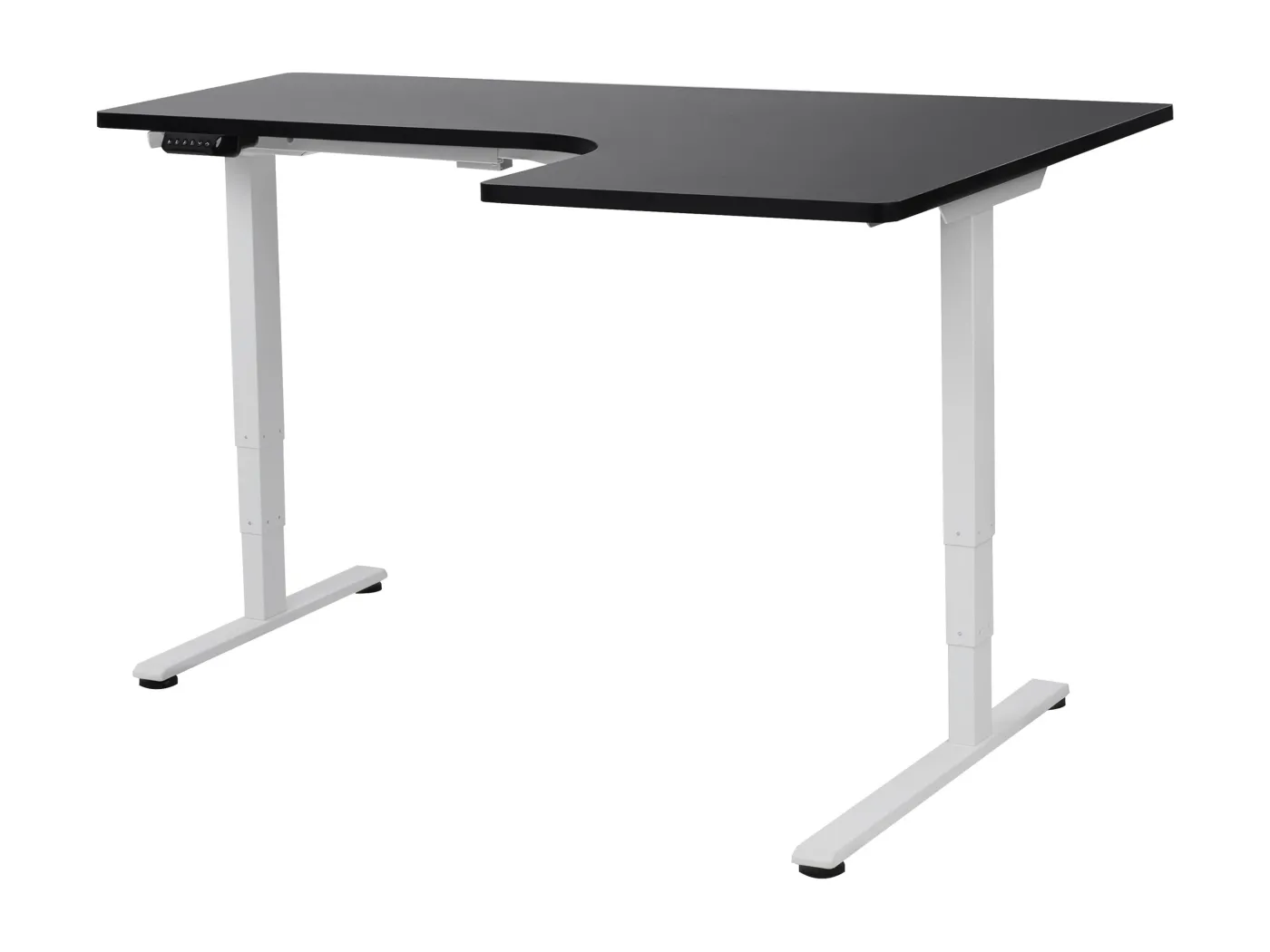 Steh Schreibtisch elektrisch höhenverstellbar rechts schwarz/weiß 160cm Destines