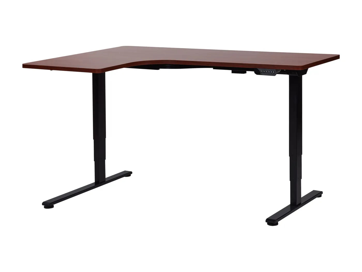 Steh Bürotisch elektrisch höhenverstellbar links braun/schwarz 160cm Destines