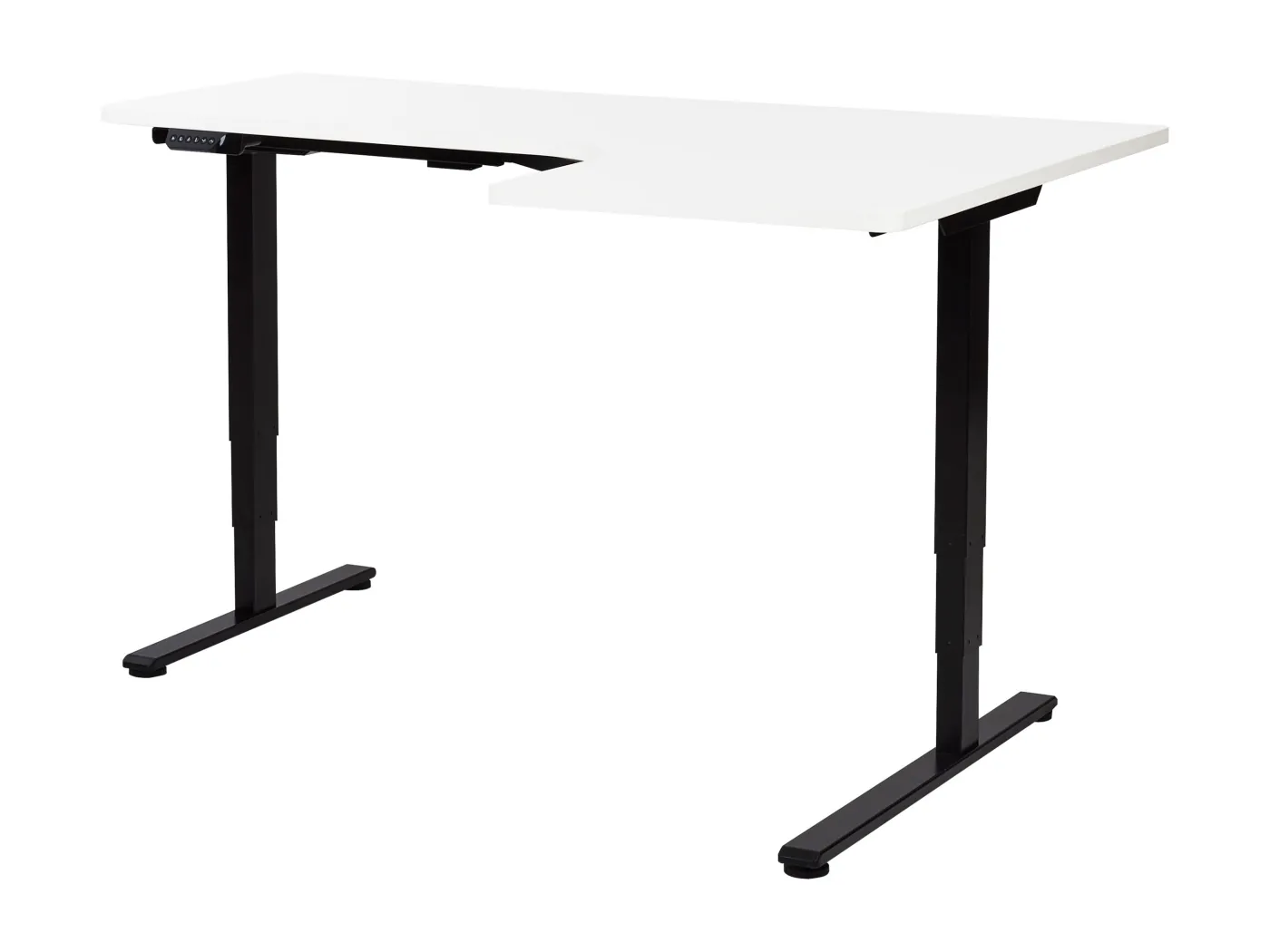 Steh Schreibtisch elektrisch höhenverstellbar rechts weiß/schwarz 160cm Destines