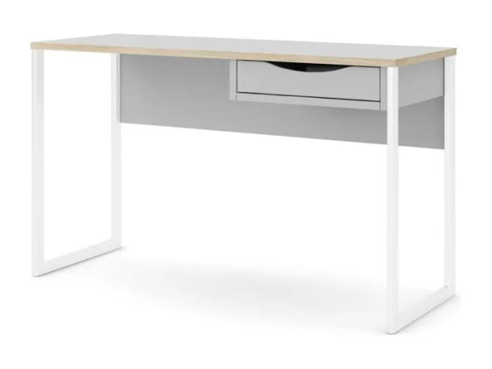 Fula Schreibtisch 130 cm 1 Schublade weiss, matt weiss.