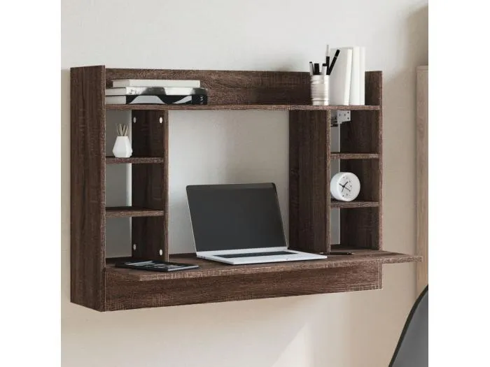 Wand-Schreibtisch Braun Eichen-Optik 105x48x75 cm Holzwerkstoff