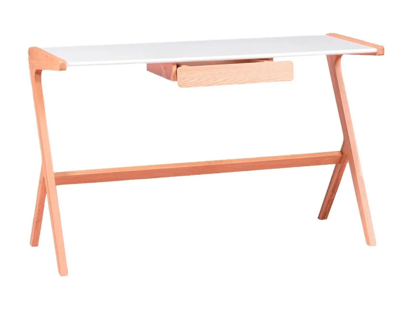 Minimalistischer Schreibtischtisch mit mittlerer Schublade - Seattle - Weiß