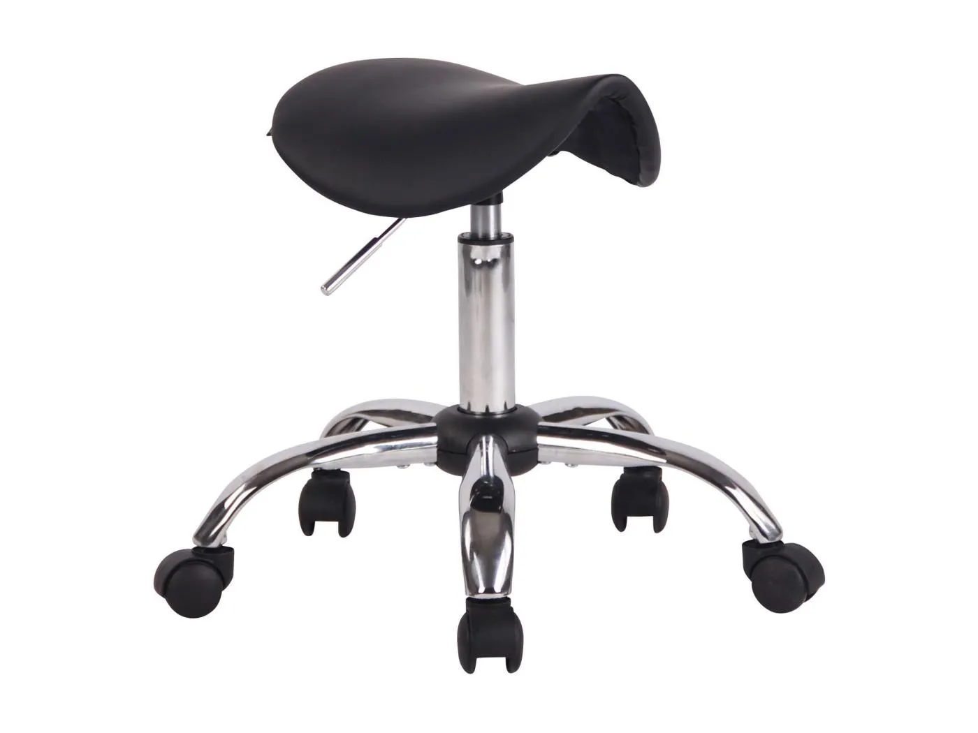 Sitzhocker - Kunstleder & Metall in Chromoptik - schwarz - Augsburg