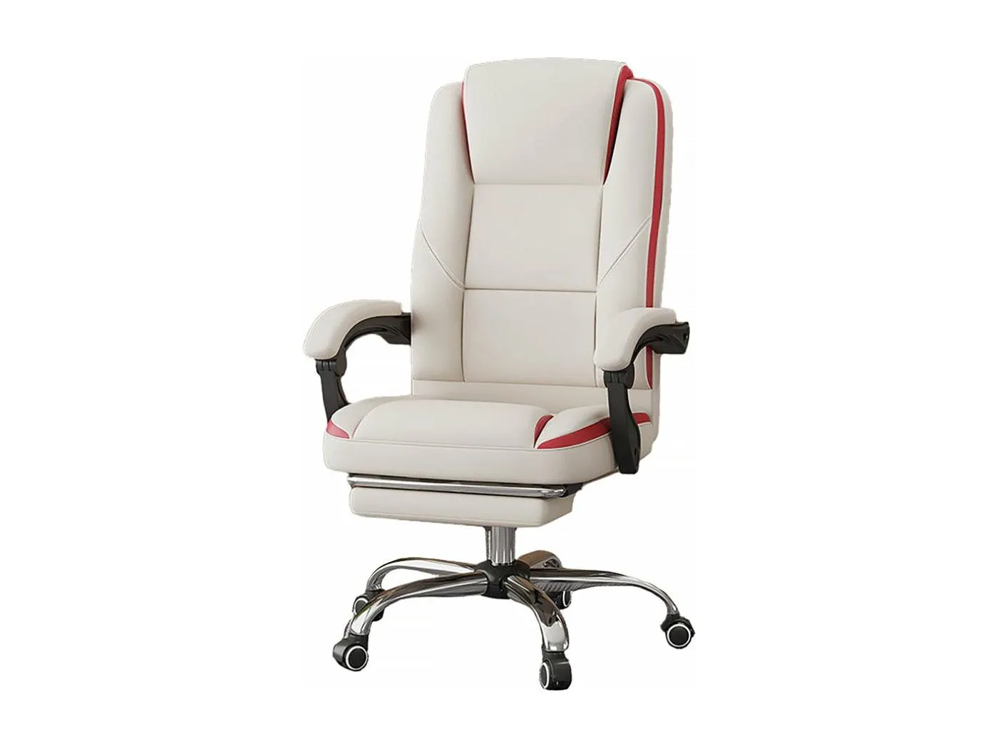 Bürosessel aus Kunstleder mit Fußstütze "Maissa" - Beige