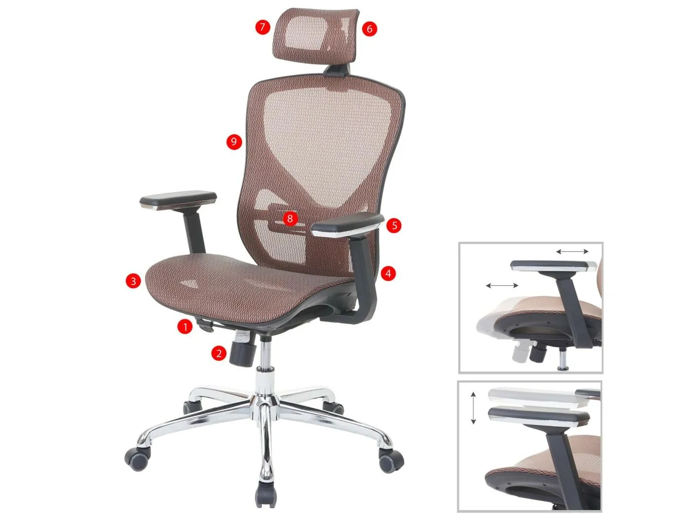 Bürostuhl MCW-A61, Mandarin/mandarin