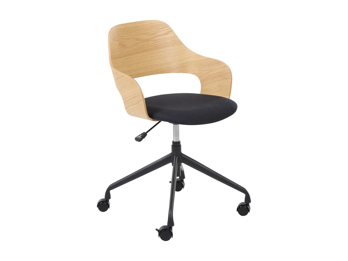 Schreibtischstuhl drehbar NOVATO Kunstleinen Schwarz