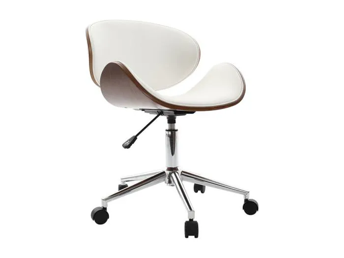 Design-Bürostuhl Weiß und Holz WALNUT