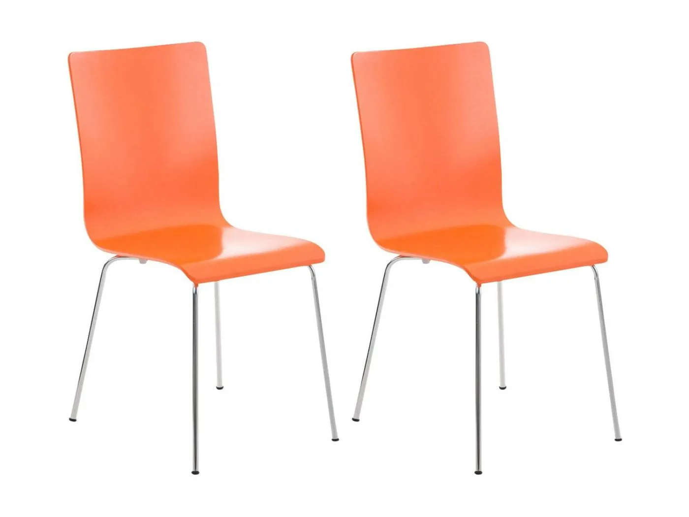 2er Set Konferenzstuhl - Holz & antik - orange - PEPE