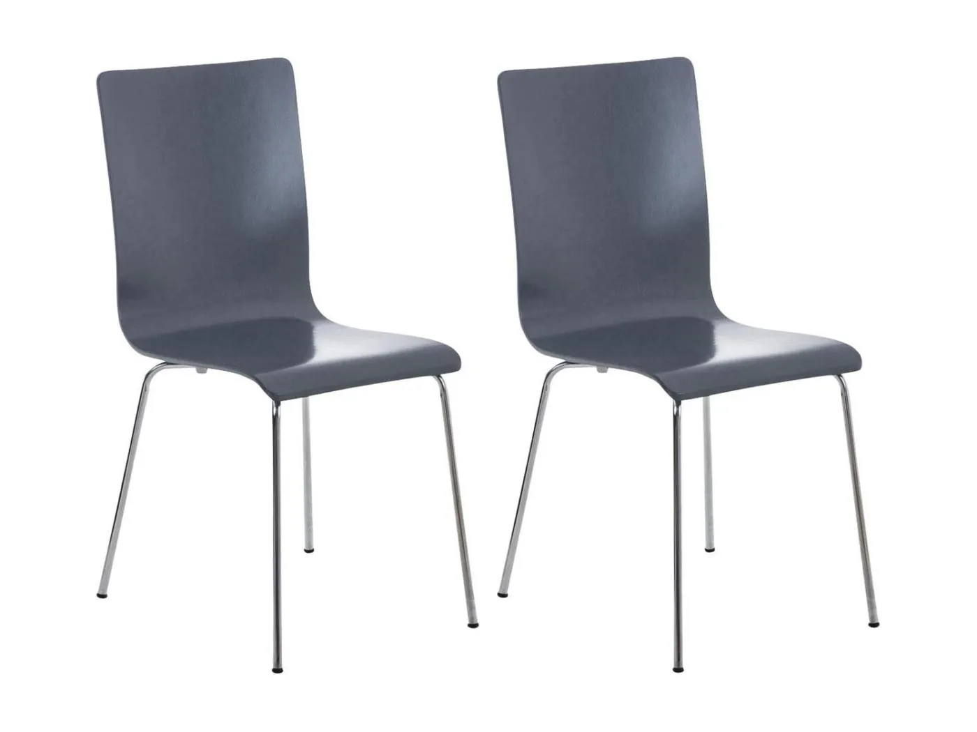 2er Set Konferenzstuhl - Holz & antik - grau - PEPE