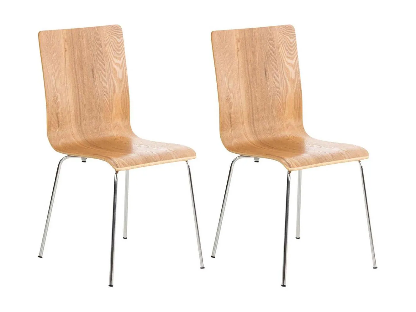 2er Set Konferenzstuhl - Holz & antik - eiche - PEPE