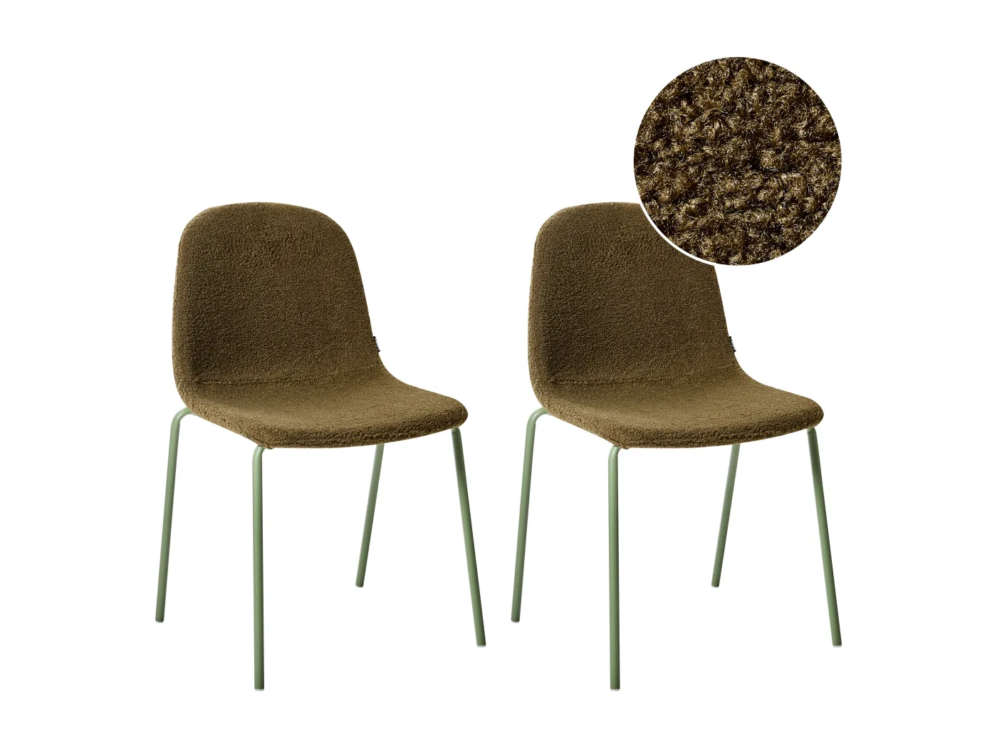 Konferenzstuhl 2er Set LOMA Bouclé Grün
