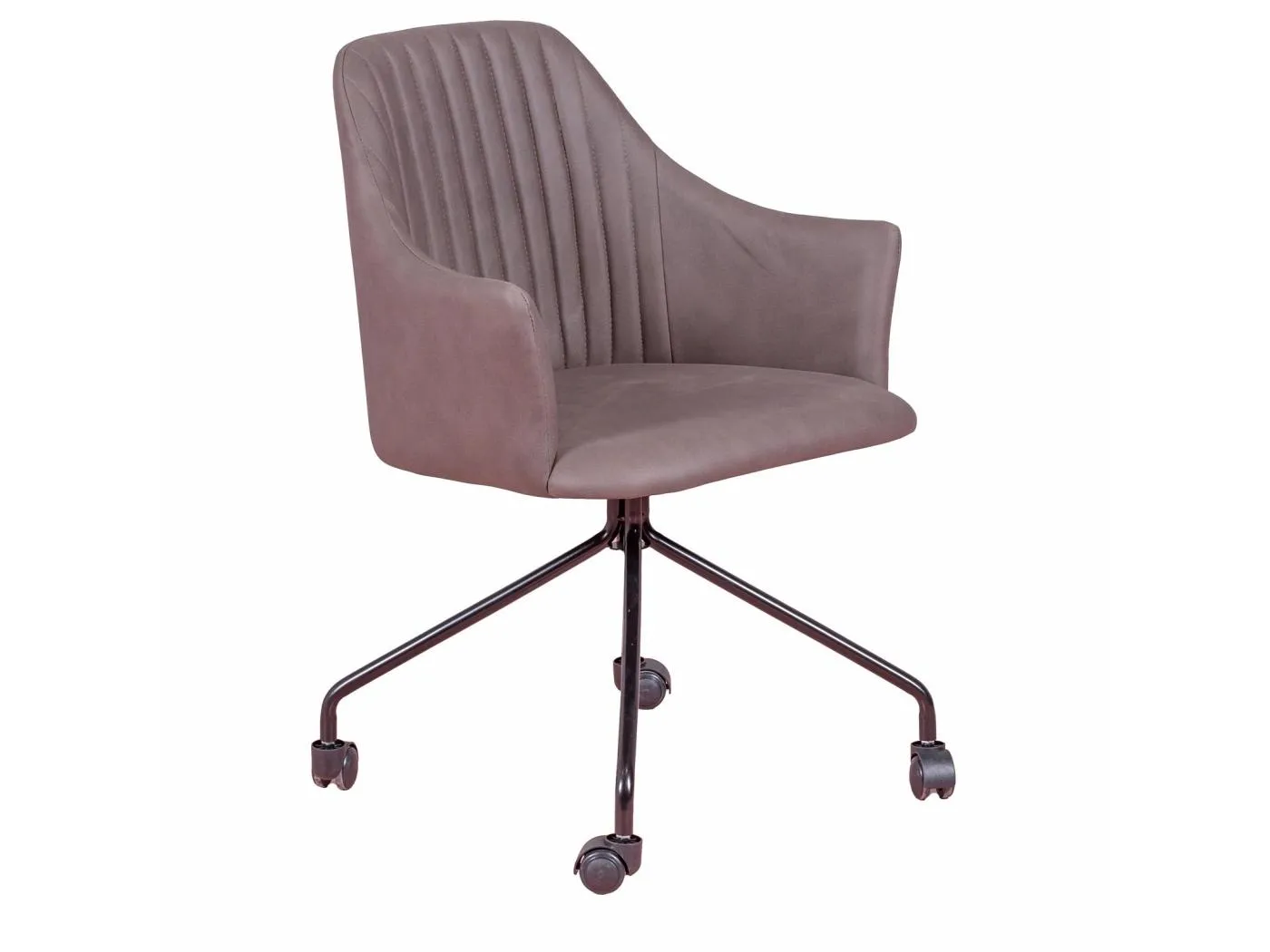 Vintage Bürostuhl mit Stoffpolsterung - Skyline - Braun