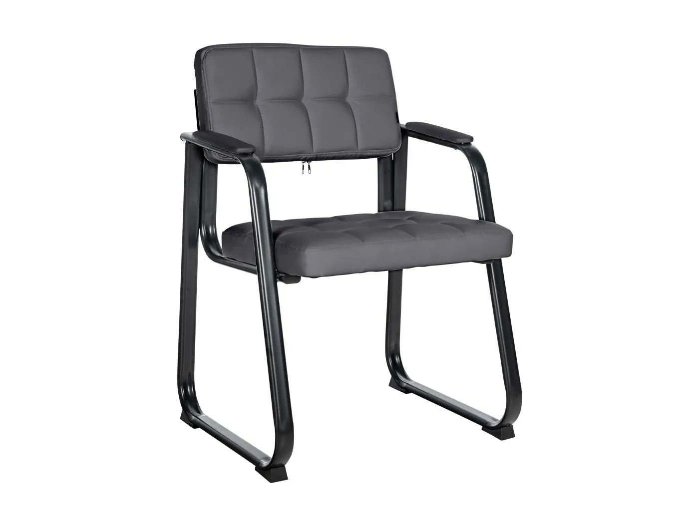 Stuhl mit Armlehnen - Kunstleder & natura - grau - Canada B