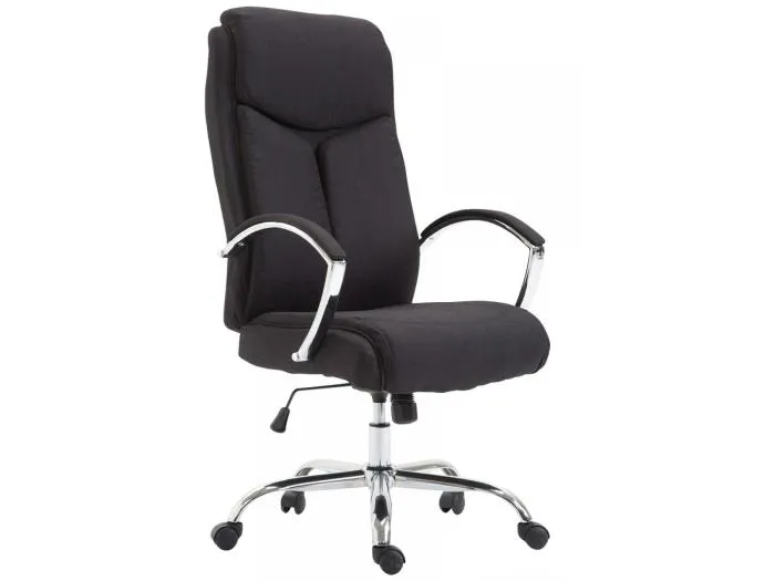 Bürosessel - Stoff & antik - schwarz - XL Vaud