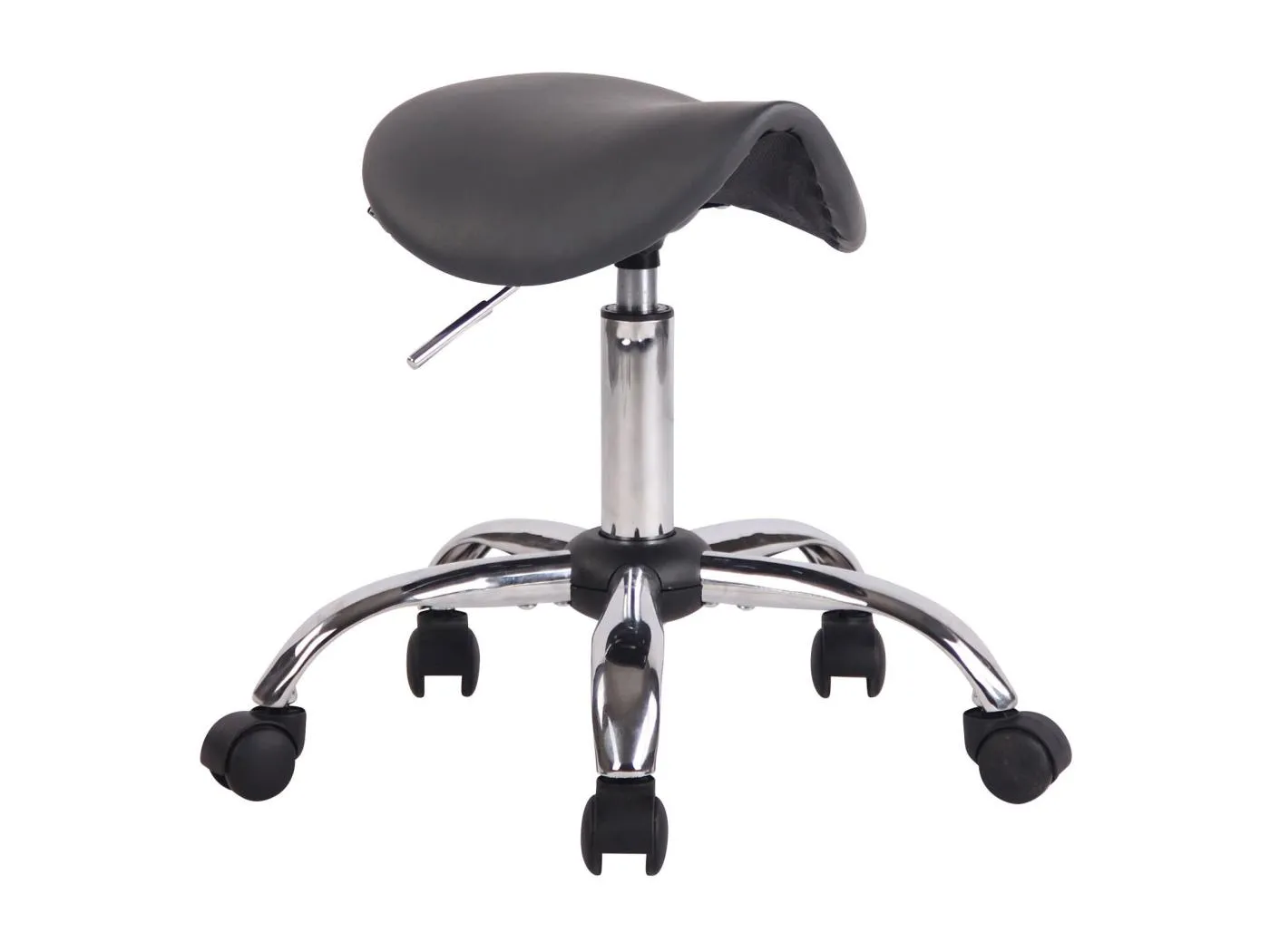 Sitzhocker - Kunstleder & Metall in Chromoptik - grau - Augsburg