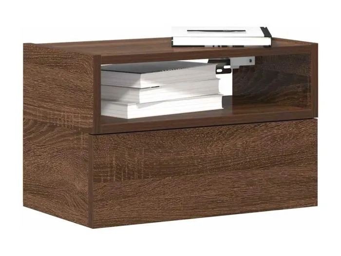Wand-Nachttisch Braun Eichen-Optik 45x26x28,5 cm