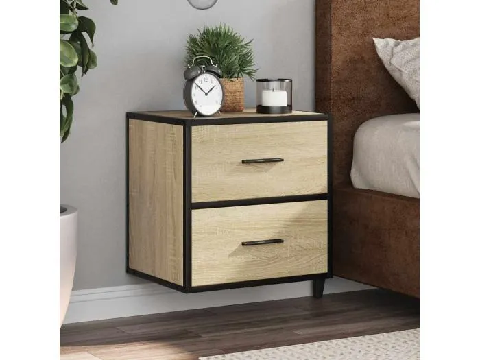 Wand-Nachttische 2 Stk. Sonoma-Eiche 40x31x39,5 cm