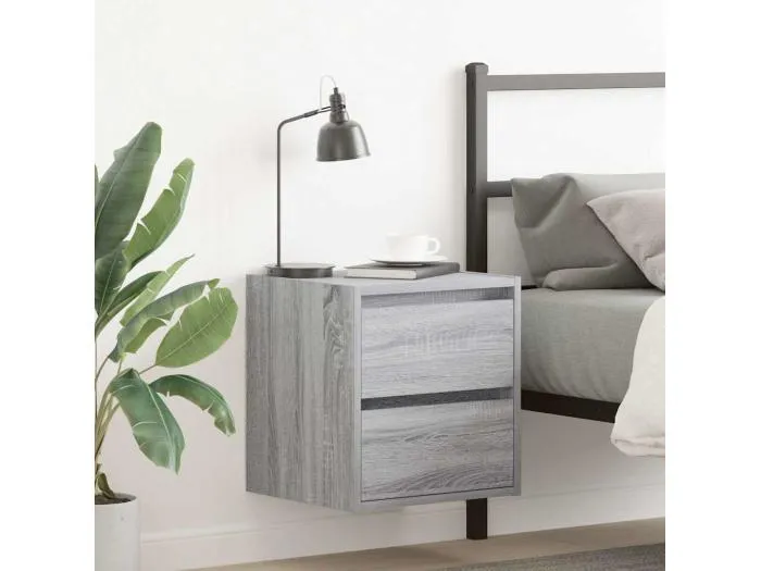 Wand-Nachttisch Grau Sonoma 38x34x40 cm