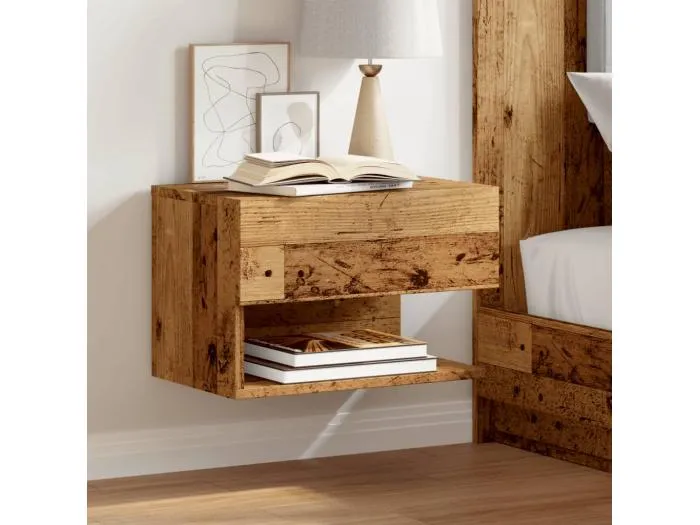 Wand-Nachttisch Altholz-Optik