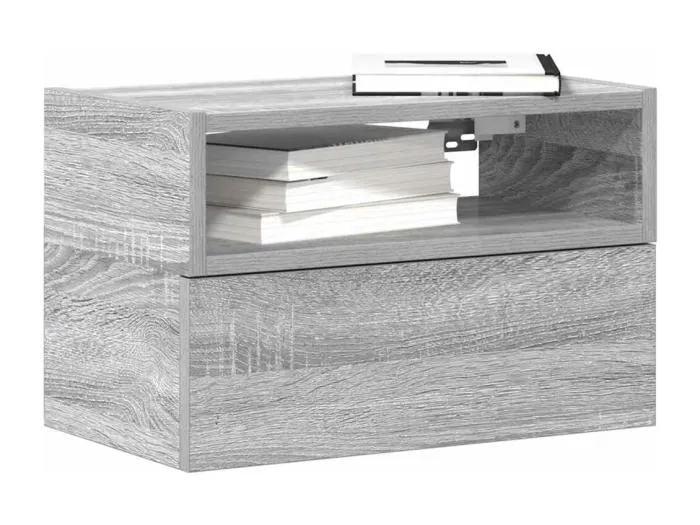 Wand-Nachttische 2 Stk. Grau Sonoma 45x26x28,5 cm