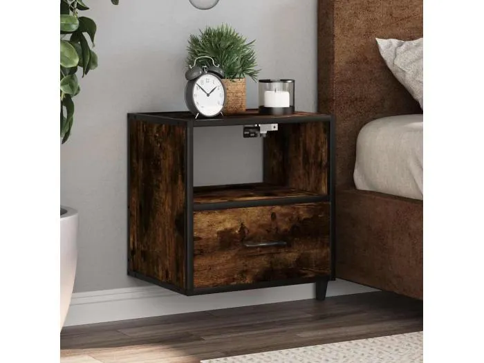 Wand-Nachttisch Räuchereiche 40x31x39,5 cm