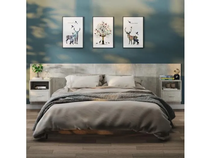 Wand-Nachttische 2 Stk. Betongrau