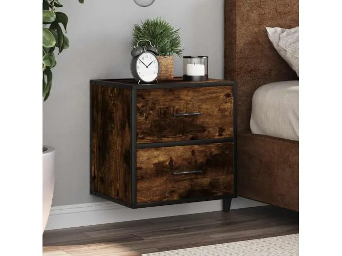 Wand-Nachttische 2 Stk. Räuchereiche 40x31x39,5 cm