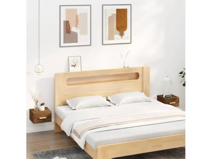 Wand-Nachttische 2 Stk. Braun Eichen-Optik 35x35x20 cm