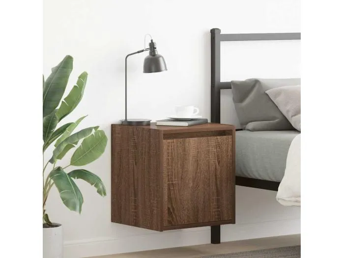 Wand-Nachttische 2 Stk. Braun Eichen-Optik 38x34x40 cm