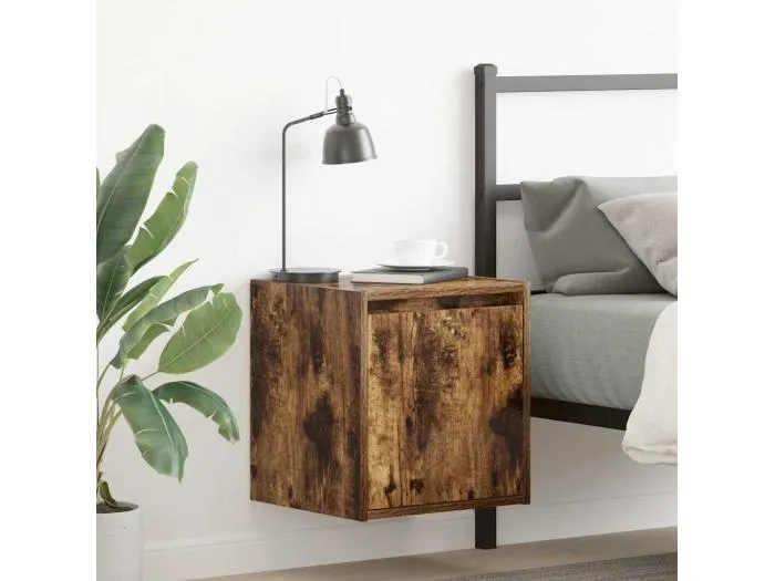 Wand-Nachttische 2 Stk. Räuchereiche 38x34x40 cm