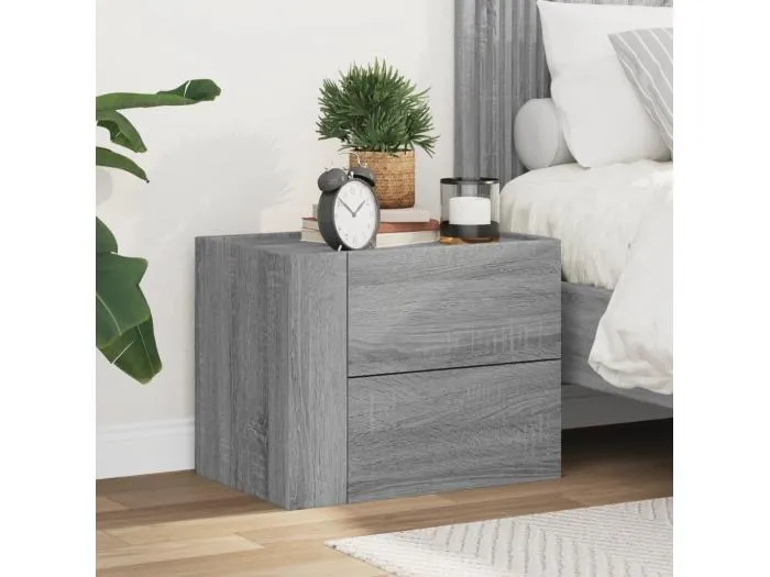 Wand-Nachttisch Grau Sonoma 45x30x35 cm