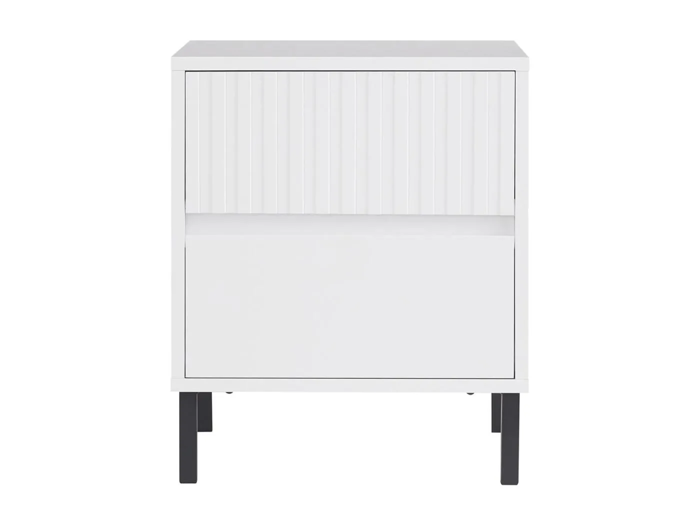 SoBuy FBT157-W - Moderner Nachttisch mit 2 Schubladen weiß B40cm x B40cm x H48cm