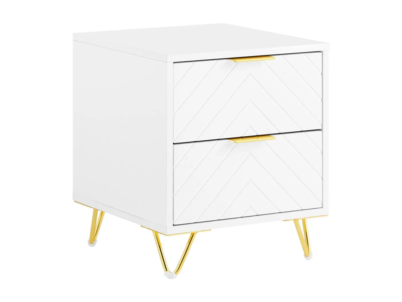 SoBuy FBT160-W - Moderner Nachttisch mit 2 Schubladen L40cm x B40cm x H47cm